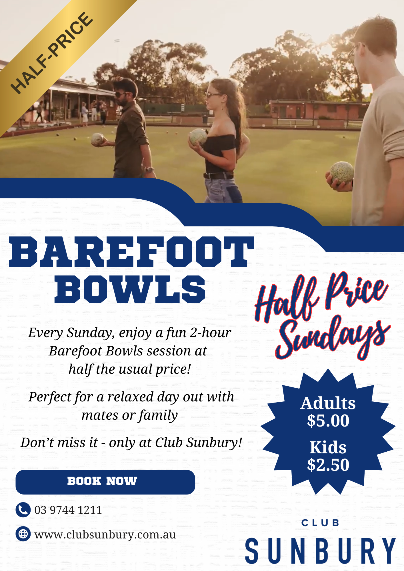 Barefoot Bowls 12 Price Sundays
