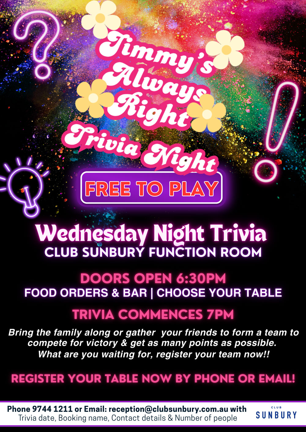 New Trivia Night Flyer Wednesday